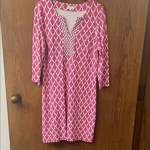 Crown & Ivy Pink and White Patterned Dress